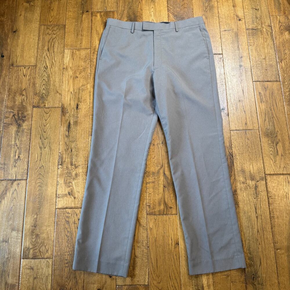 Claiborne Taupe Gray Dress Tailored Pants Mens Size 34x32 100% Polyester